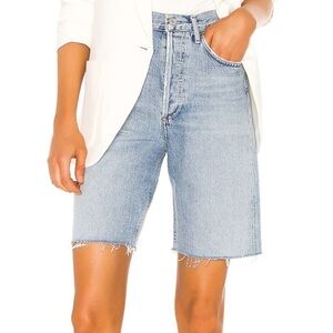 Agolde 90's Loose Fit Organic Cotton Shorts in Riptide Wash.